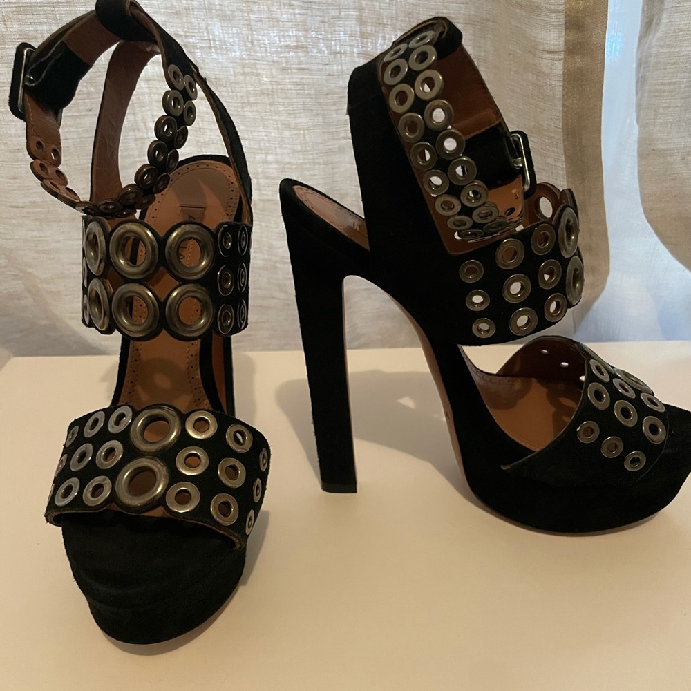 ALAIA - commissioned one of a kind black suede studded platform NEVER WORN